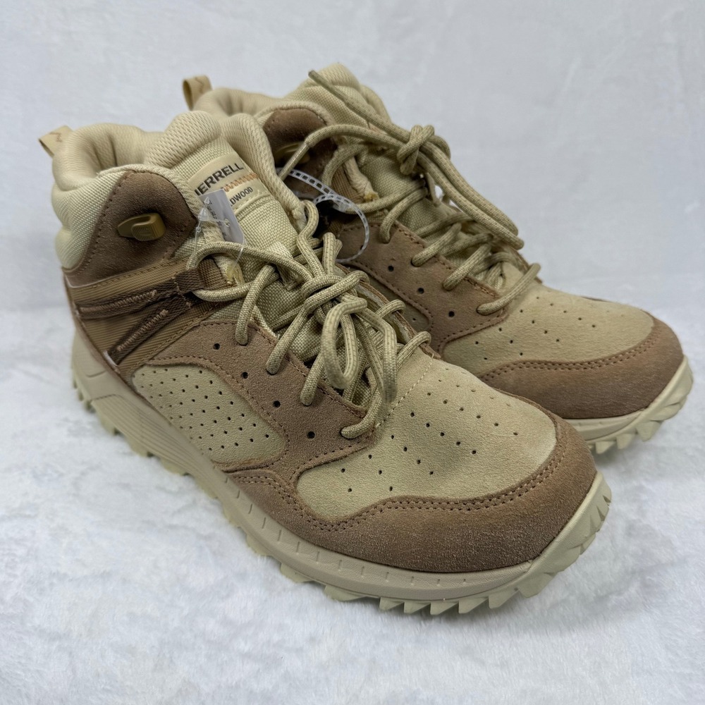 Merrell Women Size 9 Moab‎ 3 Mid Waterproof Hiking Boots Tan Suede Leather